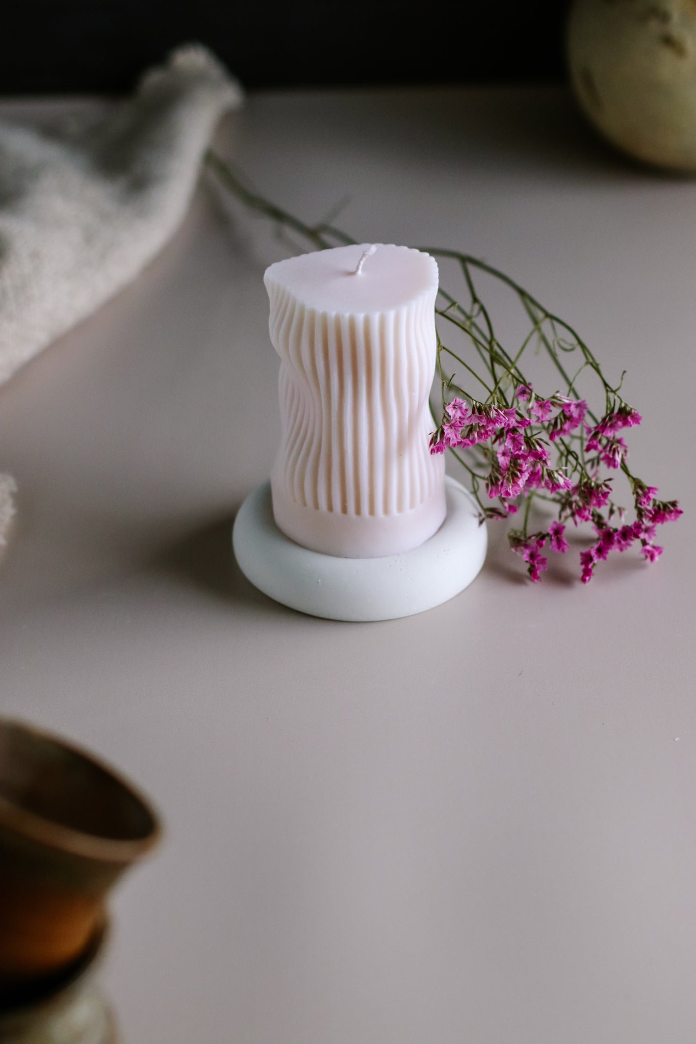 Chunky Round Concrete Tray - Mini